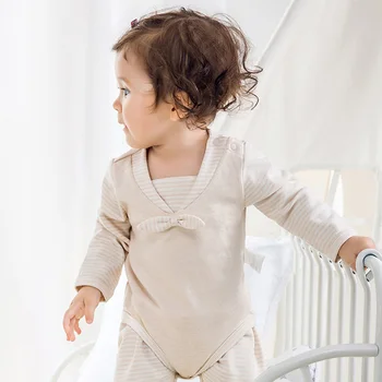 

Color cotton navy bag hips baby onesies solid color long-sleeved dress newborn infant triangle romper bag fart clothes