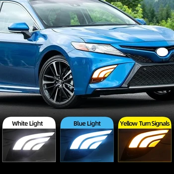 

CSCSNL 2Pcs LED Daytime Running Light For Toyota Camry 2018 2019 XSE SE Flowing Turn Yellow Signal Relay Waterproof Car LED DRL
