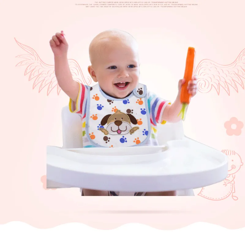10 шт./лот от 1 до 4 лет хлопок мультфильм вышитые детские Нагрудник слюнявчик полотенце водонепроницаемый и анти-грязные детские нагрудники