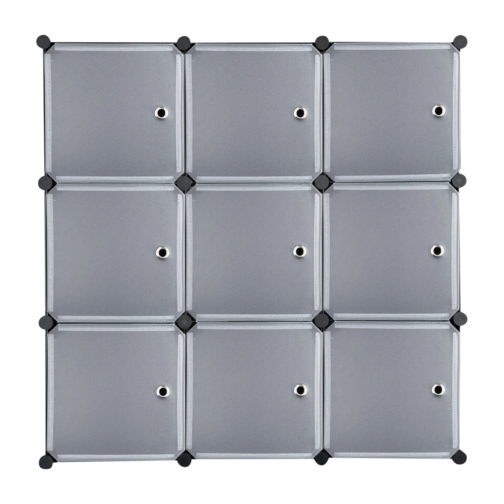 

9-Cube DIY Plastic Closet Cabinet, Modular Book Shelf Organizer Units, Storage Shelving with Doors