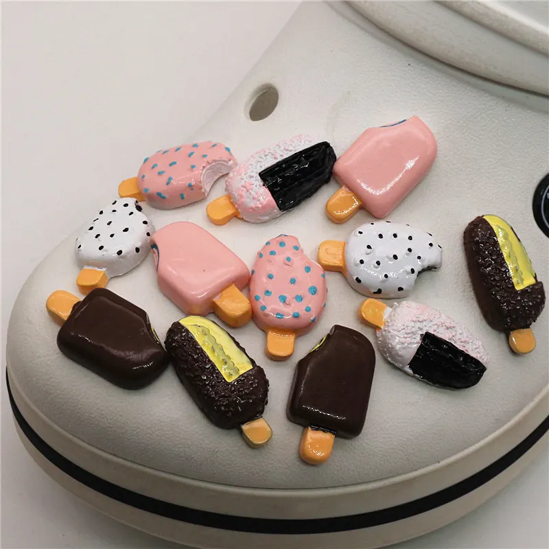 Mini simulazione di ciondoli per scarpe gelato decorazione realistica cioccolato bevanda fredda accessori per scarpe fit festa per bambini X-mas