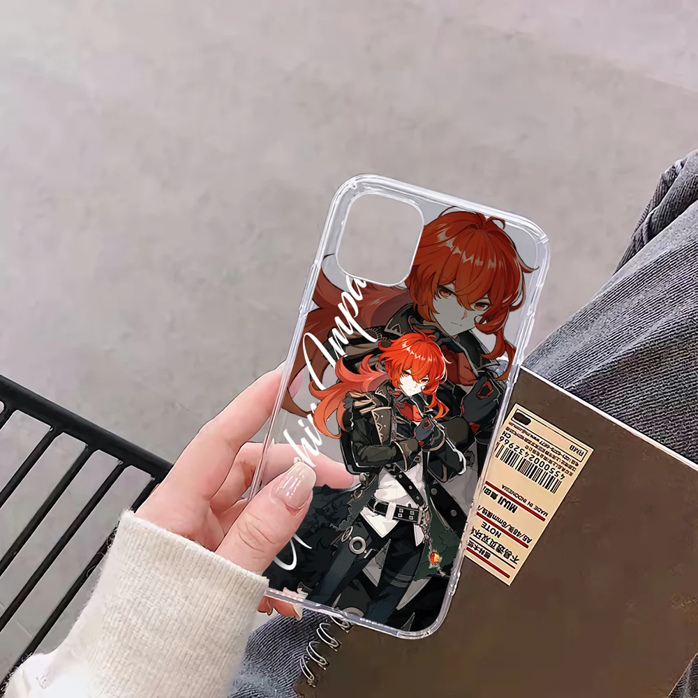 Hot Genshin Impact Transparent Mobile Phone Case For IPhone 13 12 11 Pro Max Xs X Xr 7 8 Plus Personality DIY Desin Clear Cover