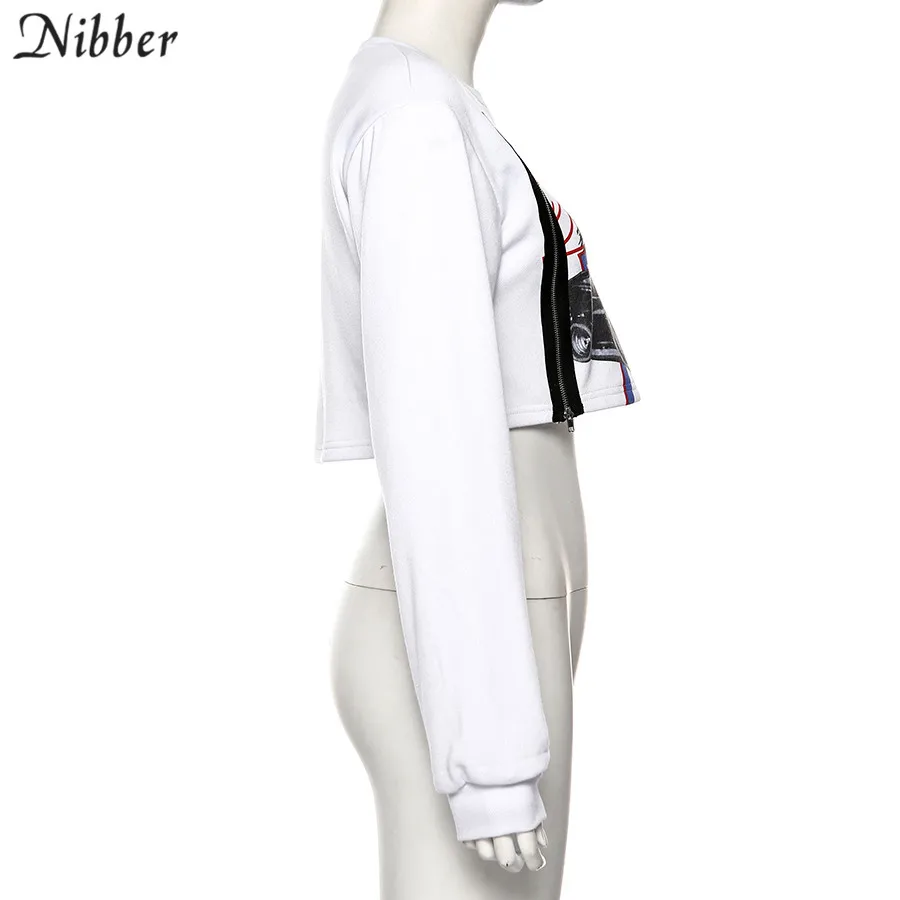 Nibber Harajuku, белые короткие топы с принтом, худи, Женская Базовая тонкая мягкая спортивная одежда, mujer,, осенняя мода, чистый пуловер для отдыха