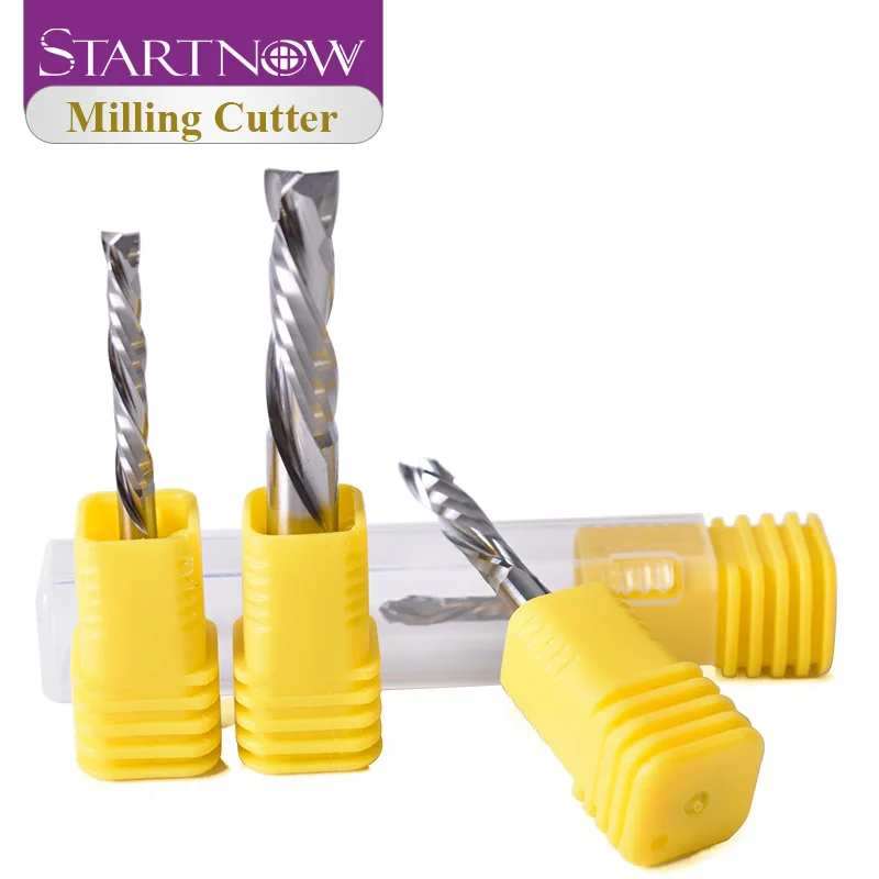 Startnow 5PCS UP & DOWN 컷 밀링 커터 2 플루트 나선형 비트 텅스텐 강철 솔리드 카바이드 엔드 밀 CNC 라우터 조각 비트