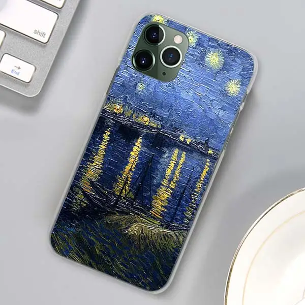 Картины Звездная ночь Ван Гог телефонные чехлы для Apple iPhone 11 Pro Max X XR XS MAX чехол для iPhone 6 6s 7 8 Plus 5 5S SE чехол - Цвет: H03