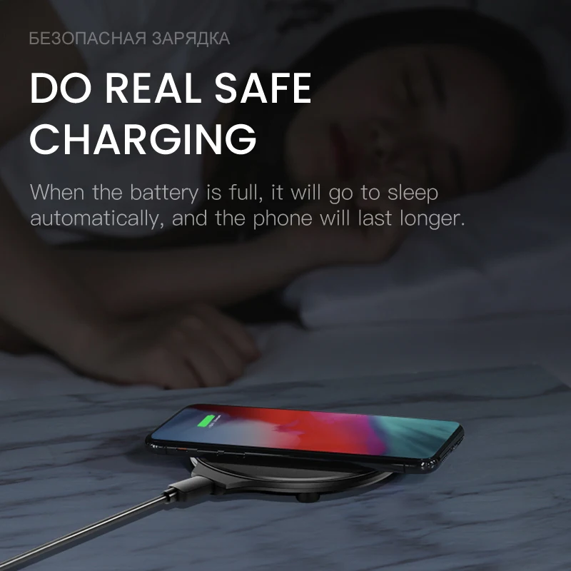 IONCT 10W Быстрое беспроводное зарядное устройство qi для iPhone X XR XS USB Беспроводная зарядка для samsung Xiaomi huawei зарядное устройство Беспроводная подставка