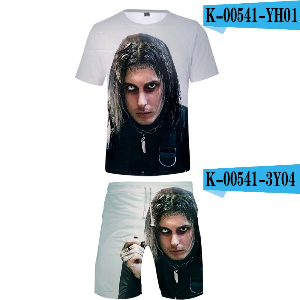 Ghostemane комплект из двух предметов футболка и шорты Harajuku Мужская футболка Ghostemane уличная harajuku короткий рукав размера плюс - Цвет: Оранжевый