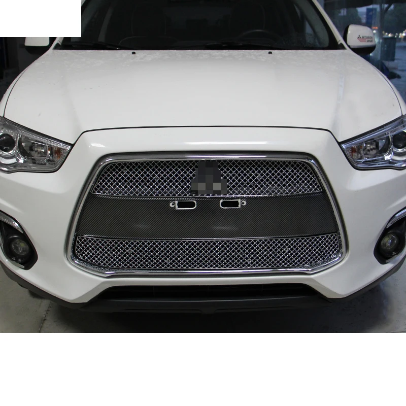 Lsrtw2017нержавеющая сталь передний бампер средняя сетка для Mitsubishi Outlander Sport Asx RVR 2011- салонные аксессуары молдинги