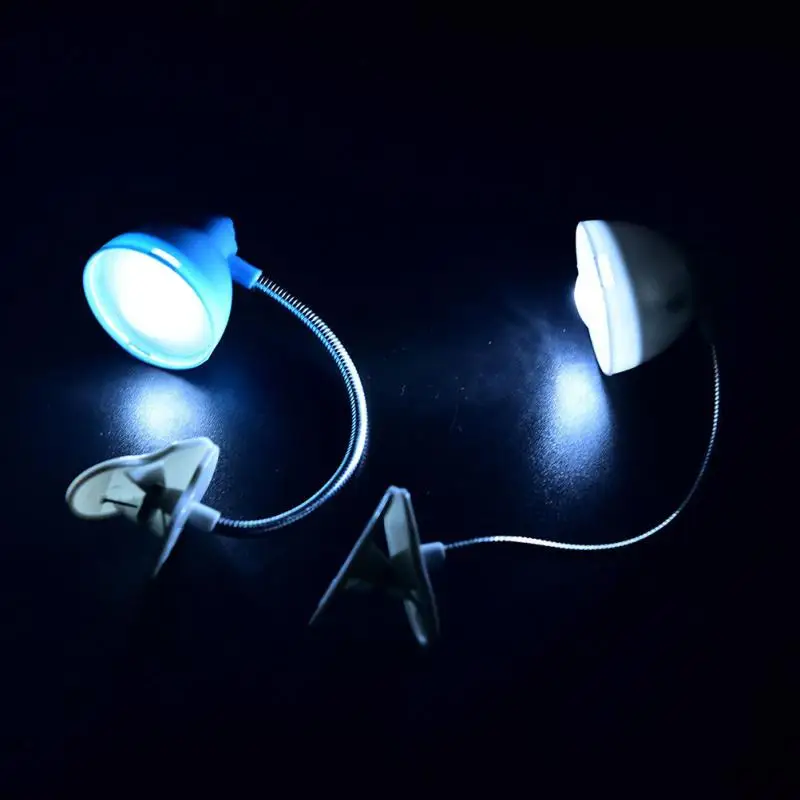 1 шт. светодиодный светильник для чтения книг, настольная лампа с мини-зажимом, регулируемая яркая настольная лампа для чтения, для путешествий, для учебы, светильник для защиты глаз - Испускаемый цвет: blue