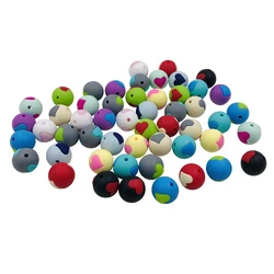 5PC 15mm Silicone Teething Beads Round Food Grade Baby Silicone Beads BPA Free Babies Pacifier Chain Accessories DIY Newborn Toy