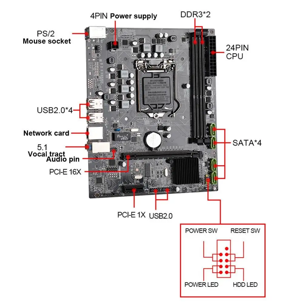 P55 материнская плата LGA 1156 компьютерная настольная материнская плата DDR3 двухканальная память SATA II для intel I3 I5 I7 750 760 Xeon 3470 cpu