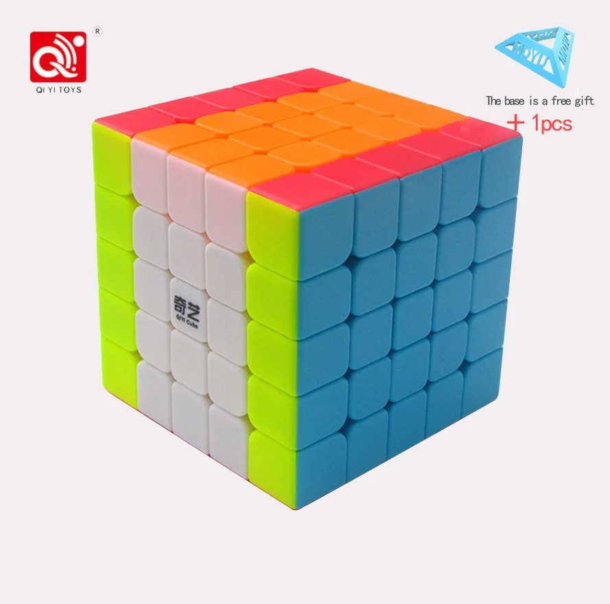 QIYI 5x5x5 магический скоростной кубик, наклейка, менее Профессиональный 5-слойный конкурс, кубики-головоломки, развивающие игрушки для детей