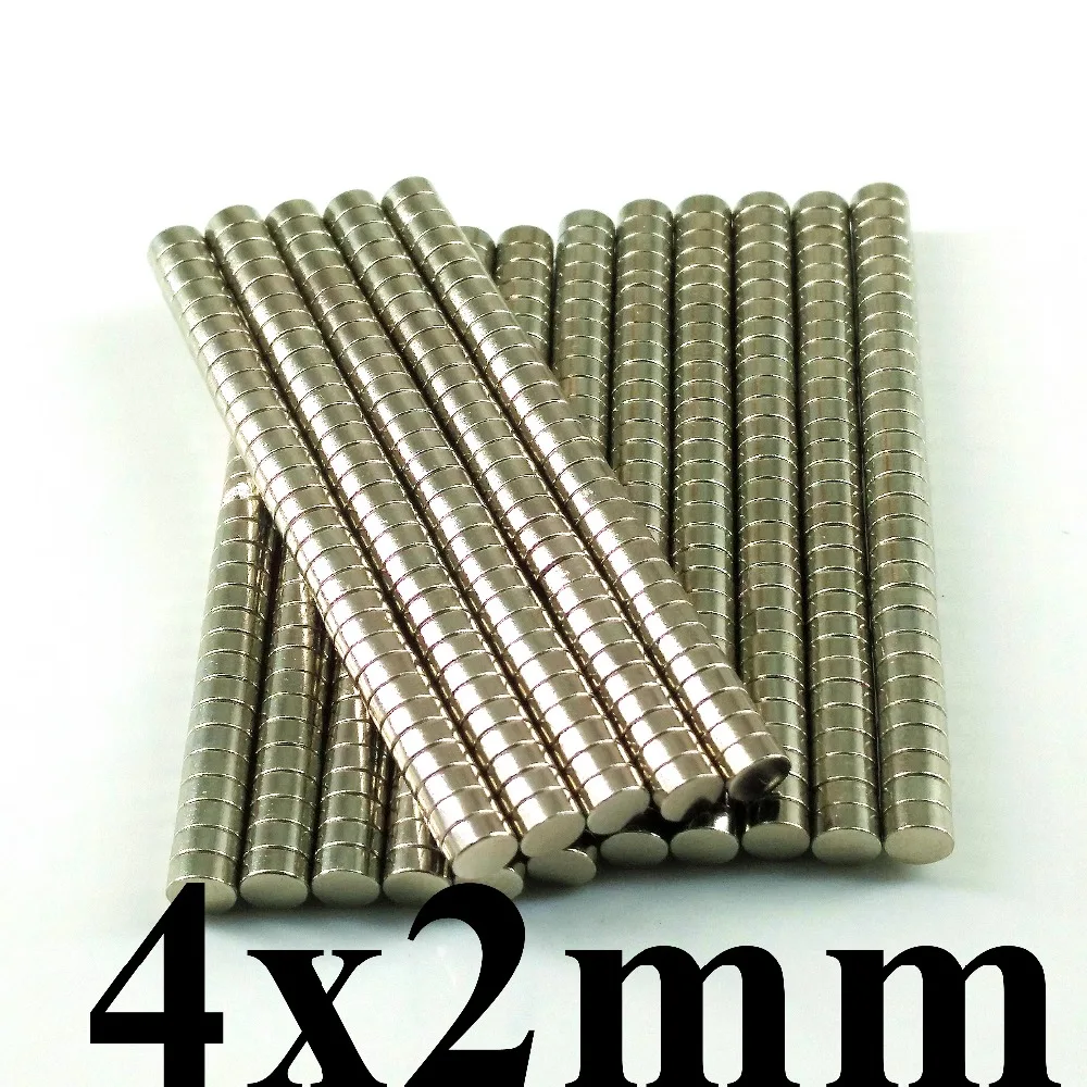 Бесплатная доставка 500 шт. disc4x2mm N35 редкоземельных Супер неодимовые магниты объемных магнитов ndfeb никель 4*2 мм