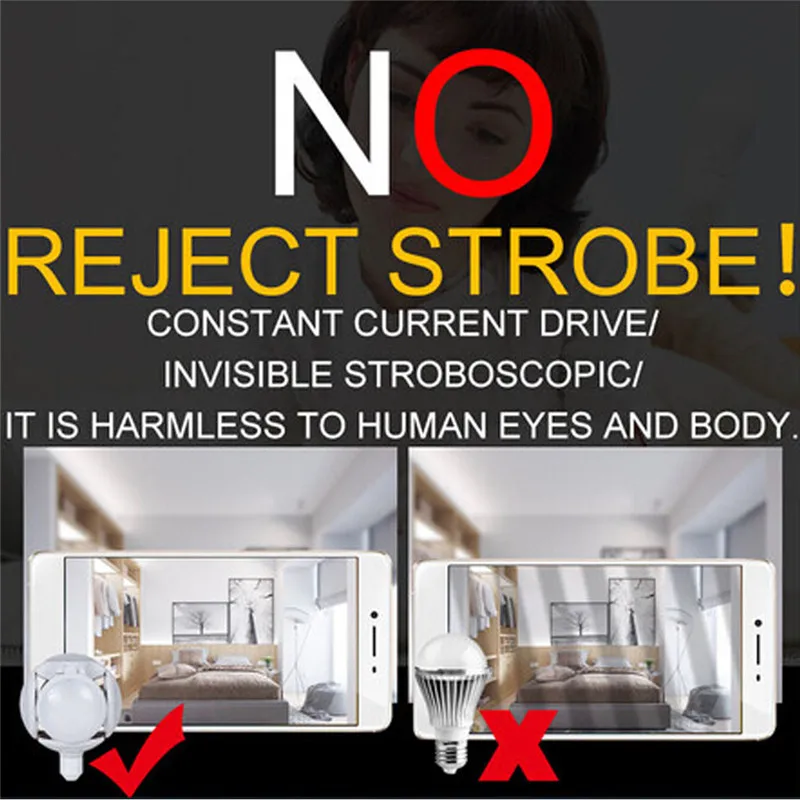 LED Folding Football UFO Bulb High Brightness 30W Night Light for Indoors School Warehouse Lighting Lanterna 40DEC0608