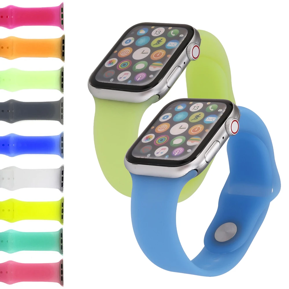 

Sport Watch Band For Apple Watch Series 5 4 44mm 40mm Strap Transparent Silicone Wrist Bracelet 38mm 42mm For iWatch Band 3 2 1