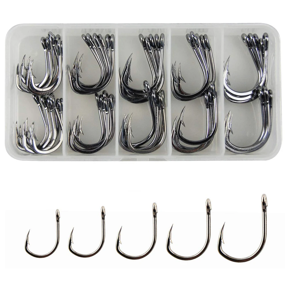 Shaddock 70pcs Bait Fishing Hook Live Bait Circle Fishhooks Strong
