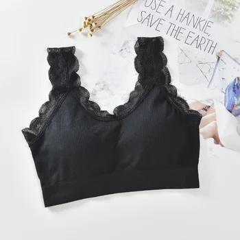 

Fashion Comfortable Lace Push Up Bra Wrapped Chest Comfort Underwear Wire Free Lingerie Cropped Top Women Tube Top Sexy Tank Top