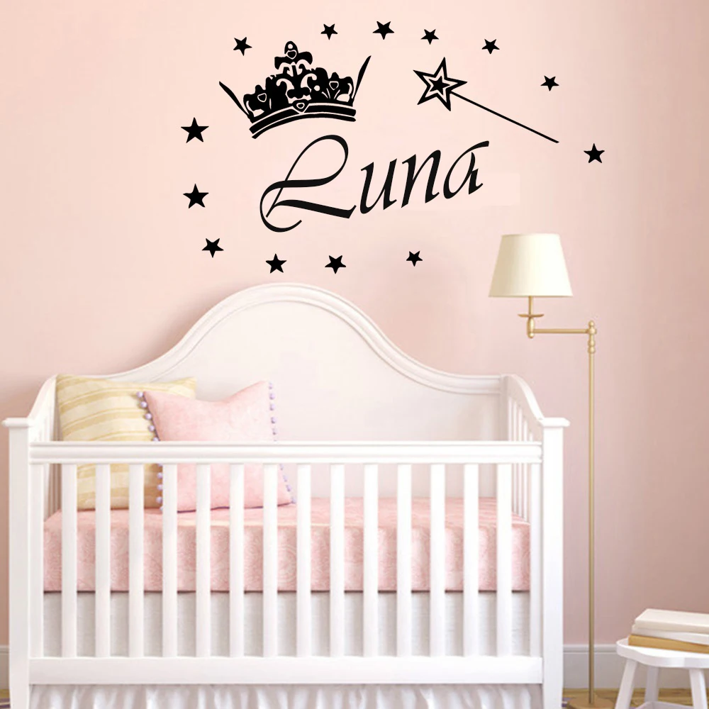

Personalized Custom Name Wall Sticker For Kids Rooms Decal Bedroom Decor Vinyl Stickers Mural House Decoration Wallpaper LW515