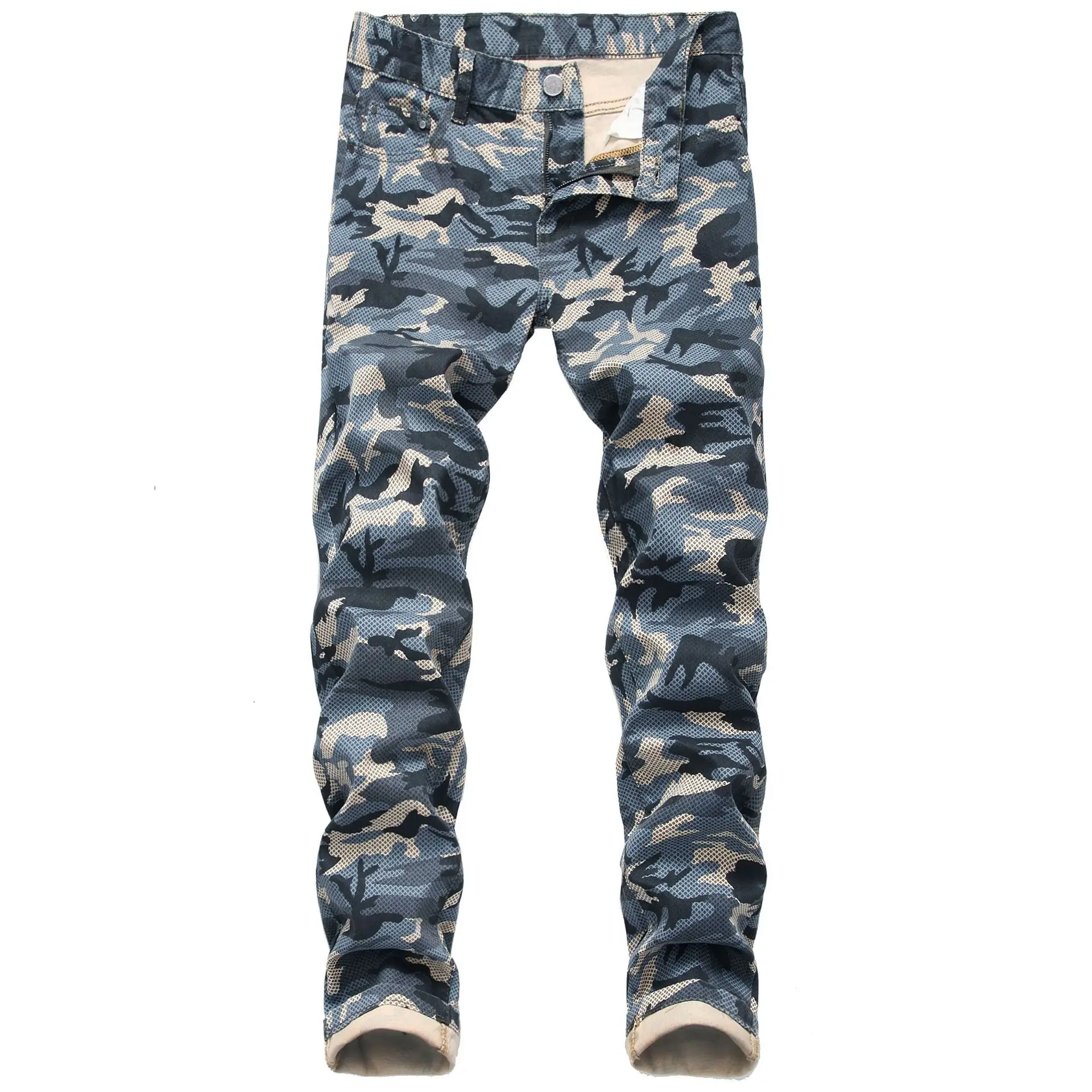 High Quality Men Casual Jeans Straight Slim Camouflage Printed elastic Jeans Male Fashion Cotton Denim Pants Plus Size 44 High Quality Men Casual Jeans Straight Slim Camouflage Printed elastic Jeans Male Fashion Cotton Denim Pants Plus Size 44