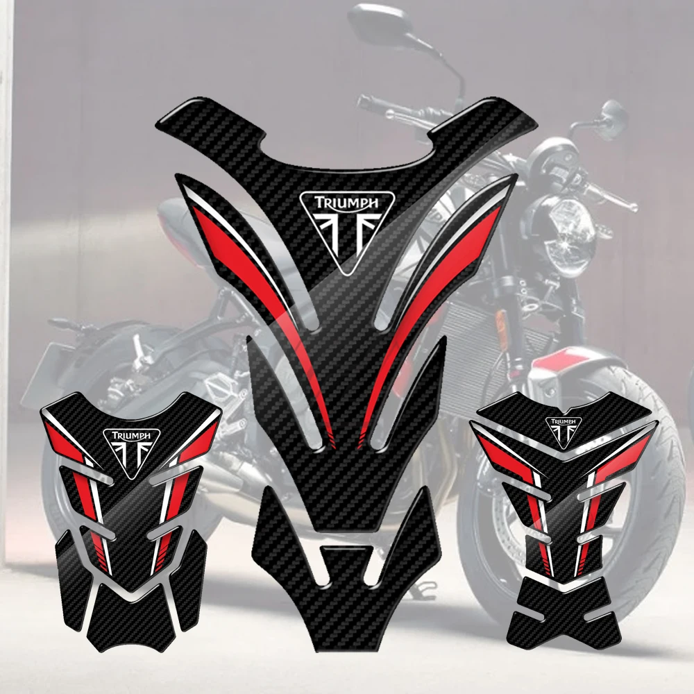 For Triumph 675 765 Tiger 800 900 Speed Triple 3D Carbon look Motorcycle Tank Pad Protector