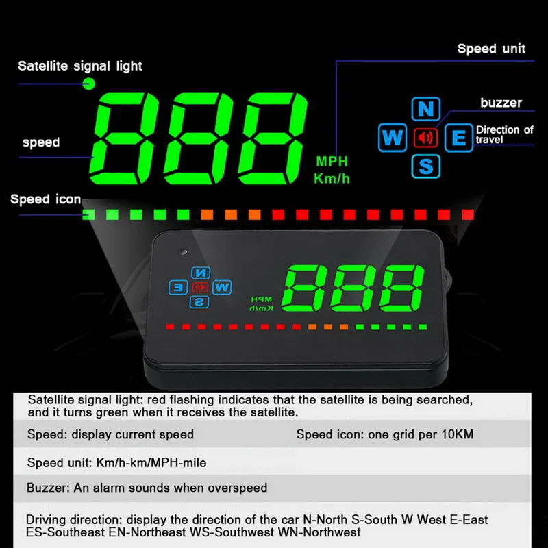 Large Screen 3.5" GPS Speedometer Digital Car Speed Display Over Speeding Alarm System Universal For Bike Motorcycle Truck HOt