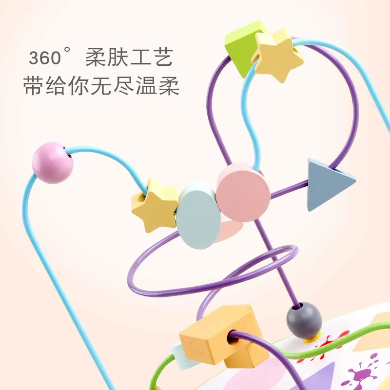

Wooden Bead-stringing Toy Color Ability Exercise Hand-Eye Coordination Baby CHILDREN'S Fruit Shape with Numbers Cognitive