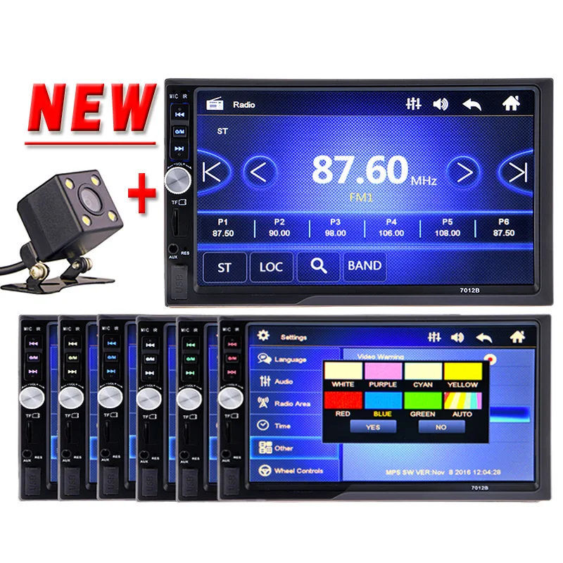 2 Din Автомобильный Радио плеер стерео Мультимедиа Bluetooth USB AUX Авто Электроника 2din авторадио FM MP3 MP4 MP5 Аудио Видео