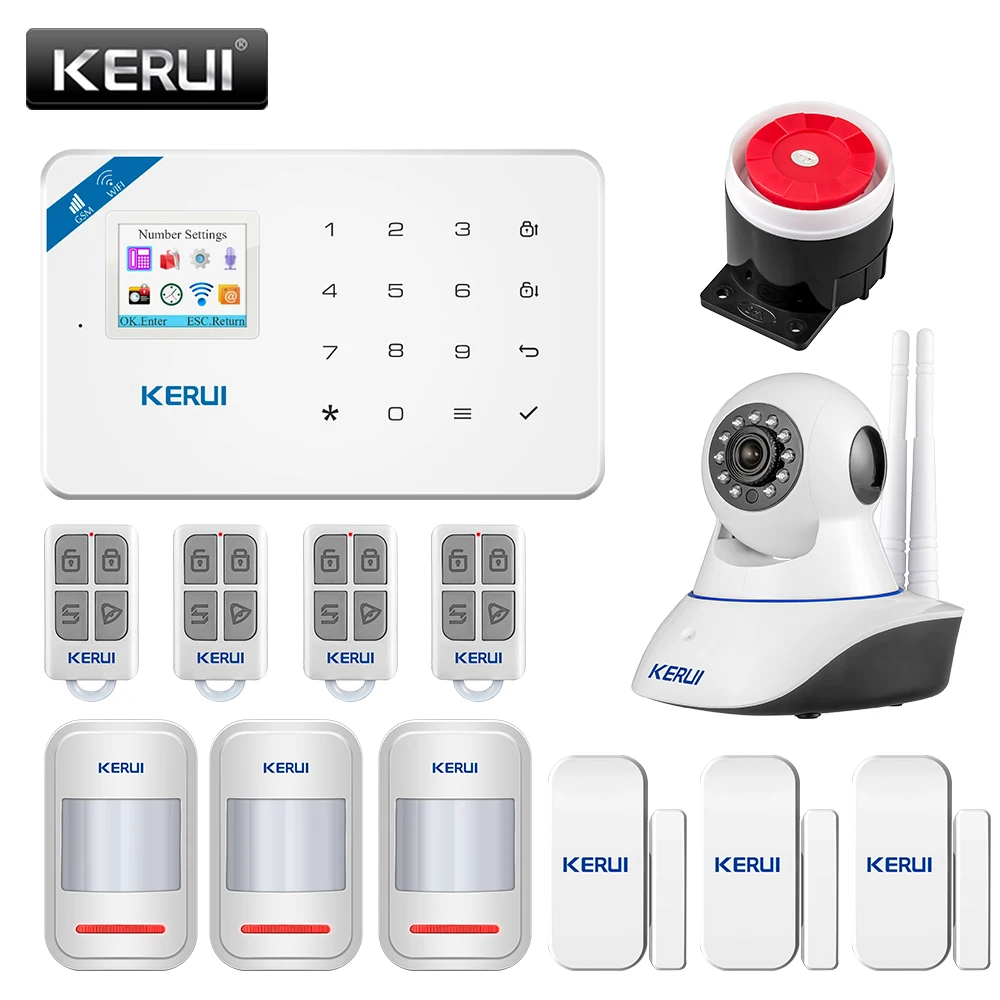 Система охранной сигнализации KERUI W18 беспроводная Wi Fi GSM для дома Комплект Android ios