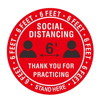

Social Distance -Sticker 10 Pack Extended Sticker Signage Safety Distance 6 Feet Professional Sticker Signage 12 Inches