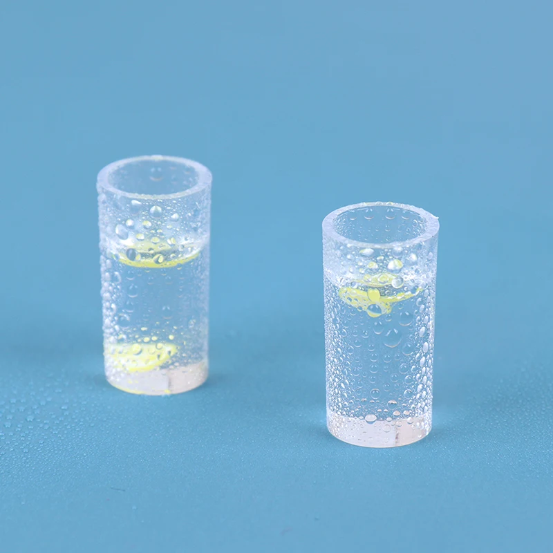 2Pcs 1:12 Dollhouse miniature blue cocktail cup simulation drink glass modePLUS