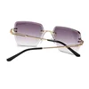 New Fashion Rimless Gradient Sunglasses Women 2022 Luxury Brand Frameless Square Sun Glasses Clear Blue Shades Dropshipping ► Photo 3/6