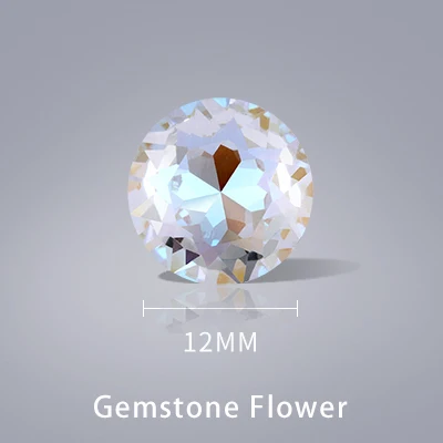 Gemstones Flower12mm Прозрачный флуоресцентный капельный Овальный треугольник Rivoli, все размеры, нефольгированные ювелирные изделия K9, Стеклянные Свободные Стразы, пионтбэк стразы, Кристалл - Цвет: Gemstones Flower12mm