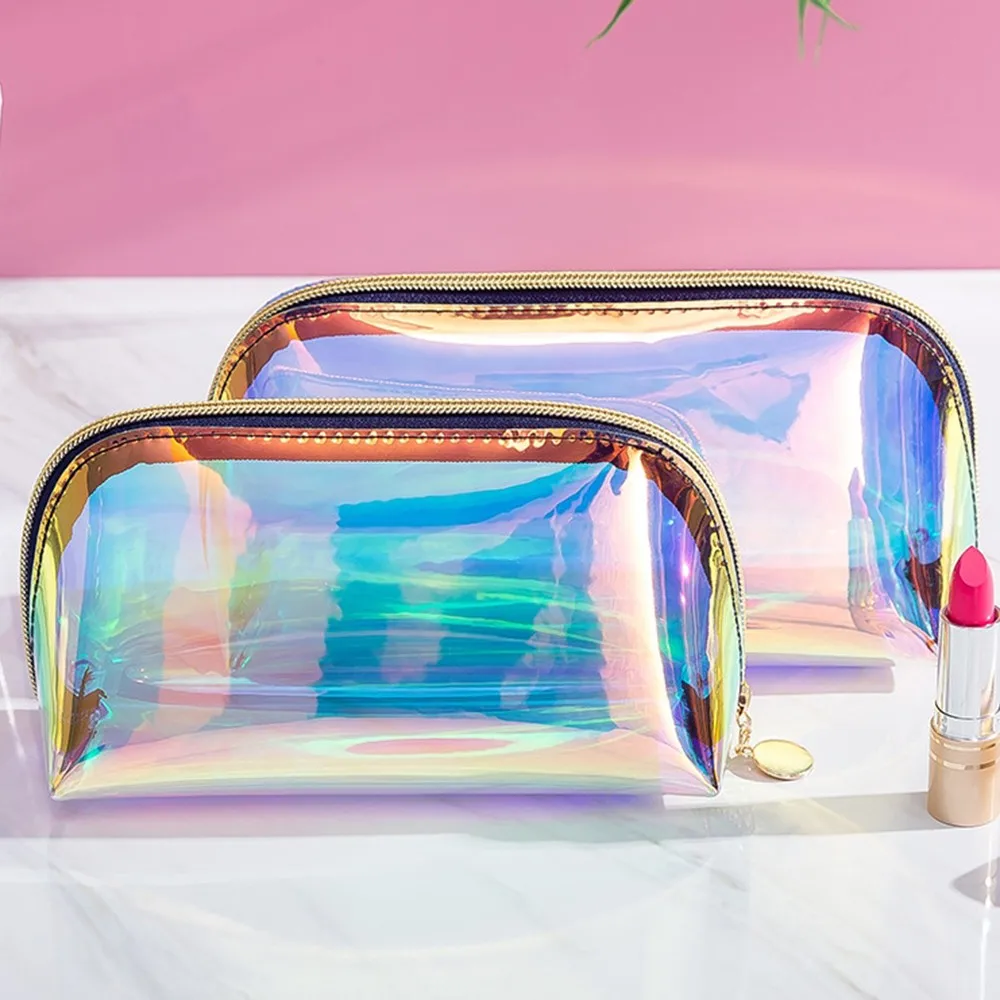 

Colorful Laser Cosmetic Bag Female Personality Waterproof Jelly Beauty Organizer Pouch for Female Makeup Bag