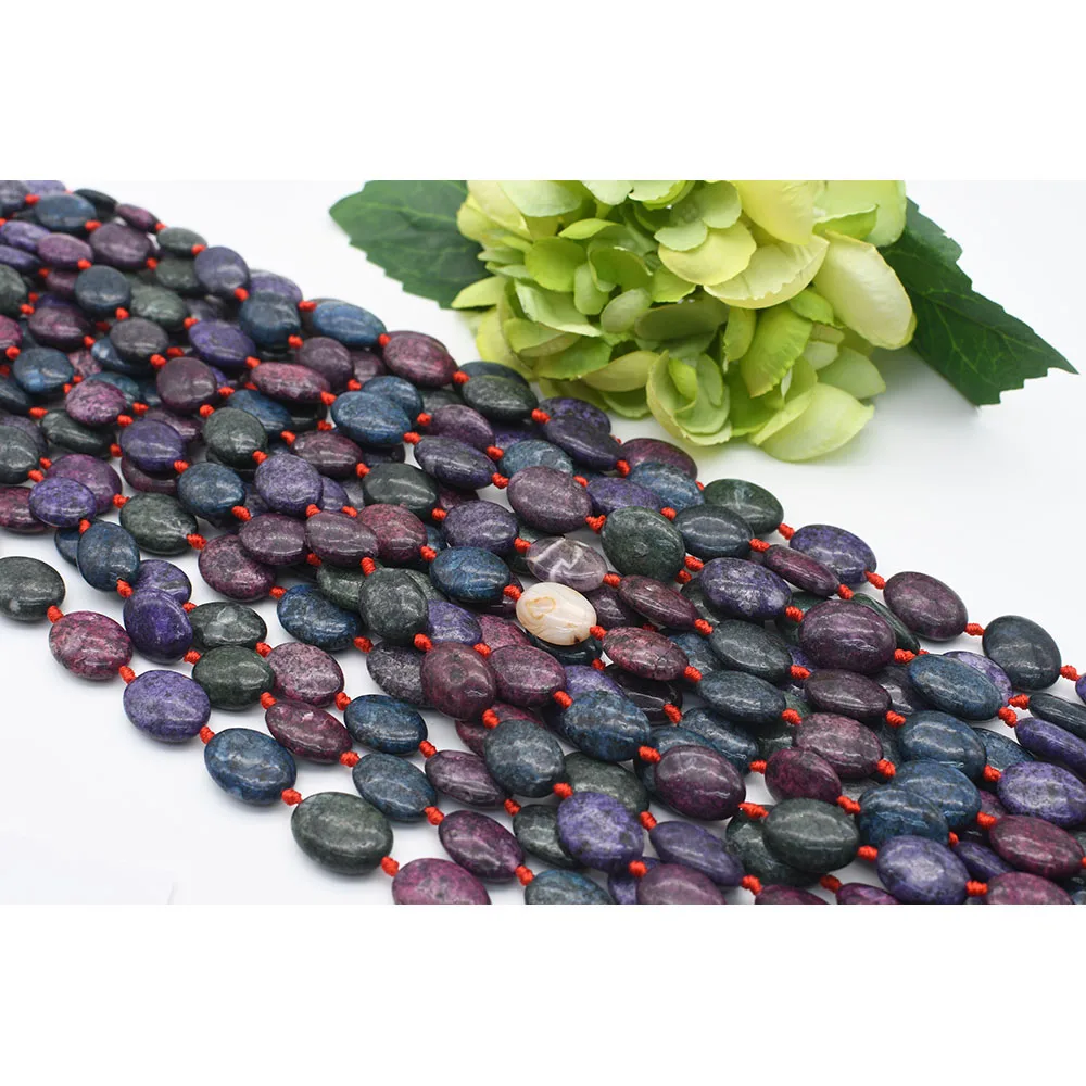 20x15mm Natural Ice crack pattern Oval Multicolor Fire Agate stone beads For DIY Bracelet Necklace Jewelry Making Strand 15