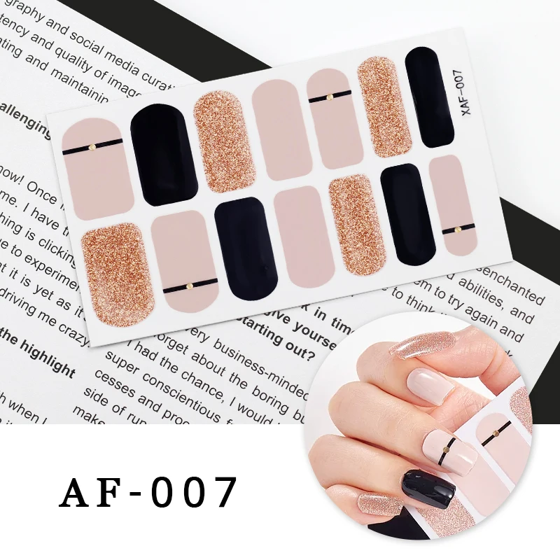 New Year Full Cover Nail Sticker Nail Polish Sticker Nail Art Self Adhesive Decor Sticker Creative Christmas Nail Sticker