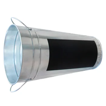 

1Pc Iron Sheet Flower Bucket with Waterproof Blackboard Sticker Hydroponics Flower Container Garden Planter Display Flower Tub f