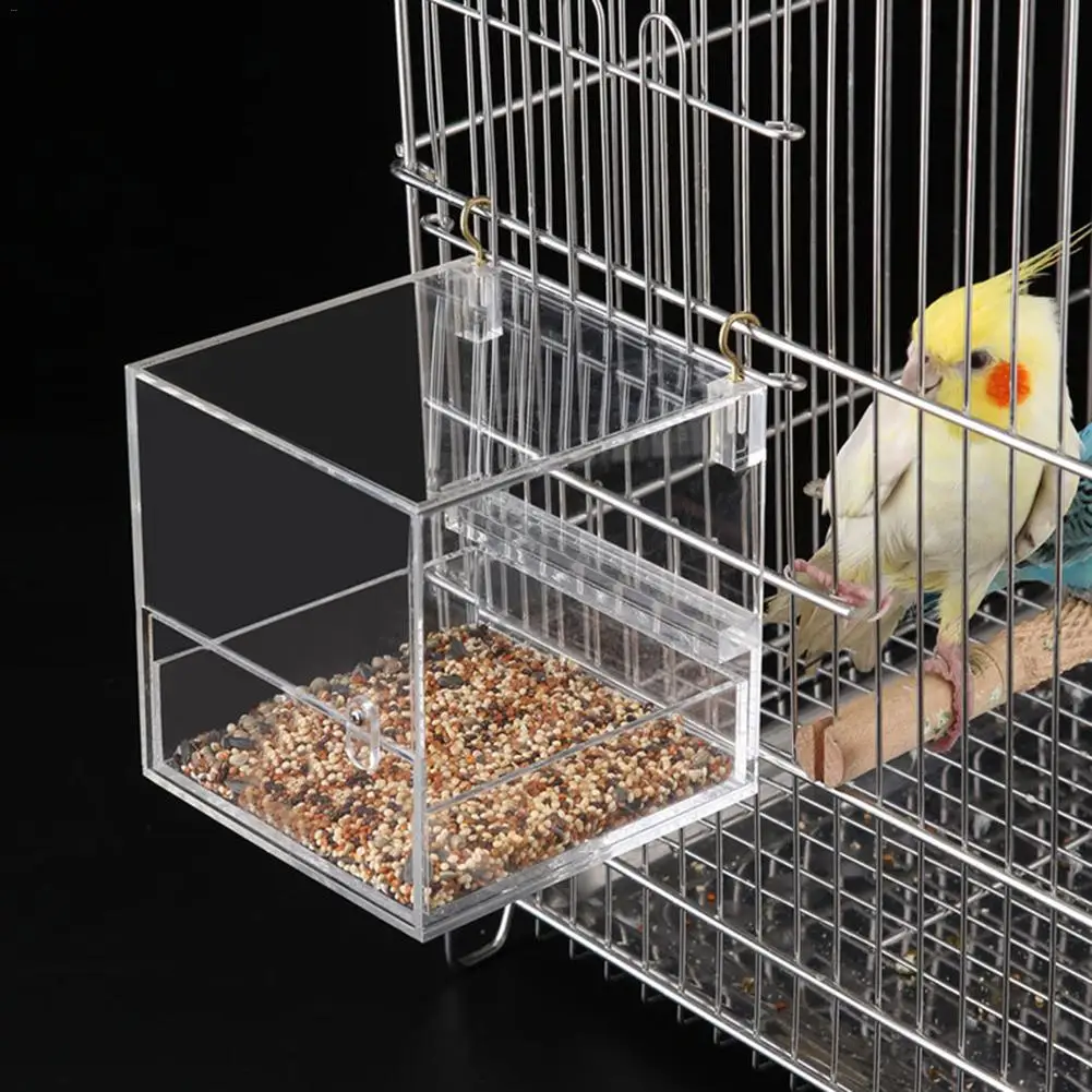 Акриловая кормушка для птиц Pet Parrot Bath Tub Seed еда контейнер для воды аксессуары для птичьей клетки для длиннохвостый попугай канарейка