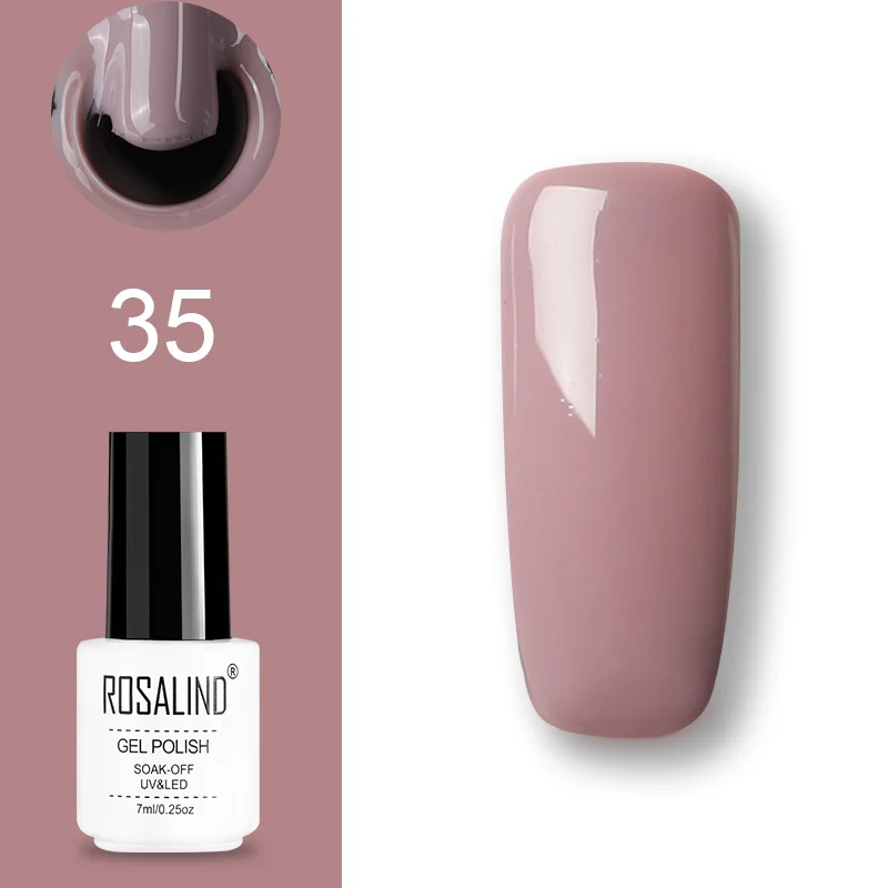 ROSALIND набор гель-лаков UV Vernis полуперманентный праймер верхнее покрытие 7 мл полигель-лак для маникюра - Цвет: GN28-ROSALIND