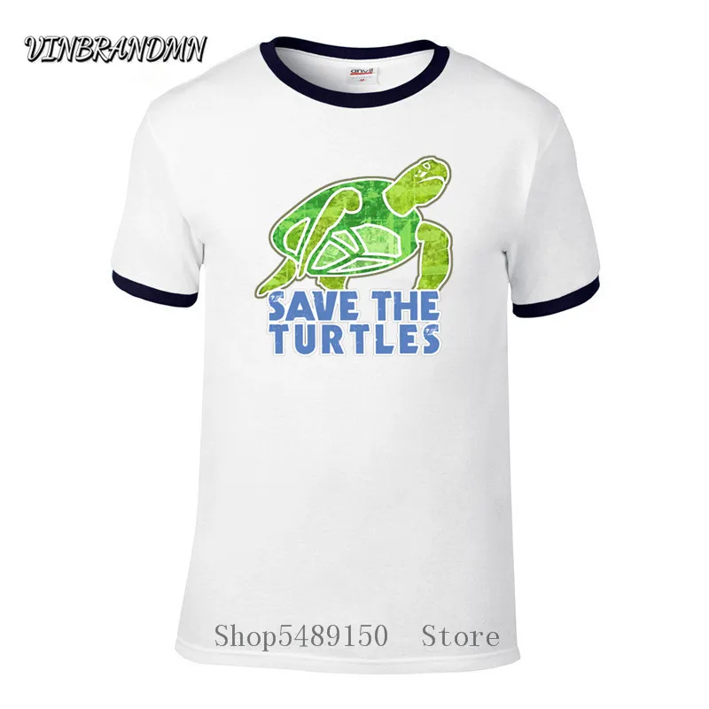 Мужская футболка в винтажном стиле Save The Ocean It's Turtley Awesome с коротким рукавом и