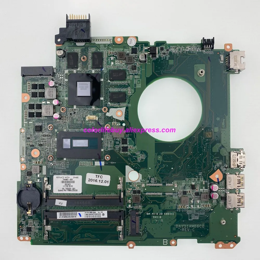 

Genuine 794987-601 794987-001 794987-501 DAY31AMB6C0 w 850M/4GB GPU w i7-5500U CPU Laptop Motherboard for HP 15-K NoteBook PC