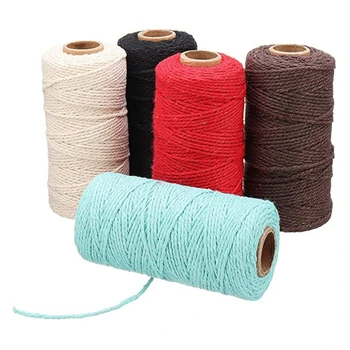 

5Pcs Macrame Cord Macrame Cotton Cord DIY Craft Cord Spool Twine Rustic String Cotton Rope 2 mm X100M