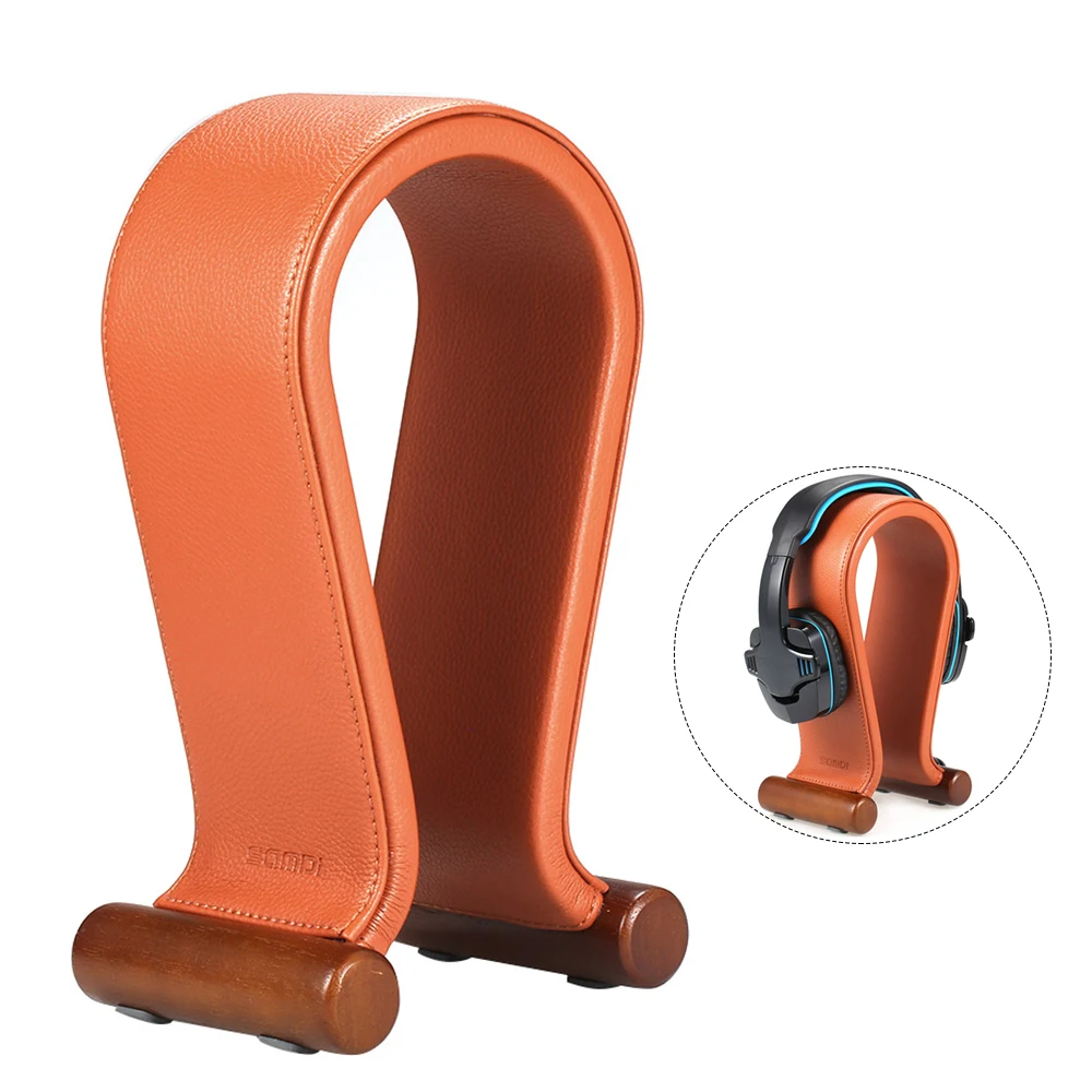 Продажа Samdi Кожаная подставка для наушников универсальная игровая Гарнитура держатель Поддержка наушников резиновые ножки, Нескользящие, стабильн...