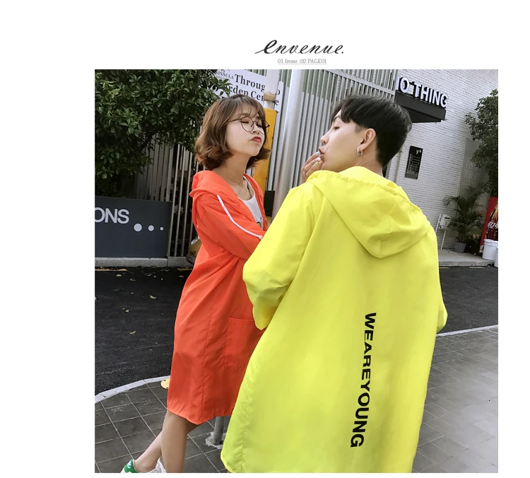 Summer New Listing Korean Version Of The Couple Male Loose Hip Hop Long Hooded Sun Protection Clothing M-5XL Size Discount