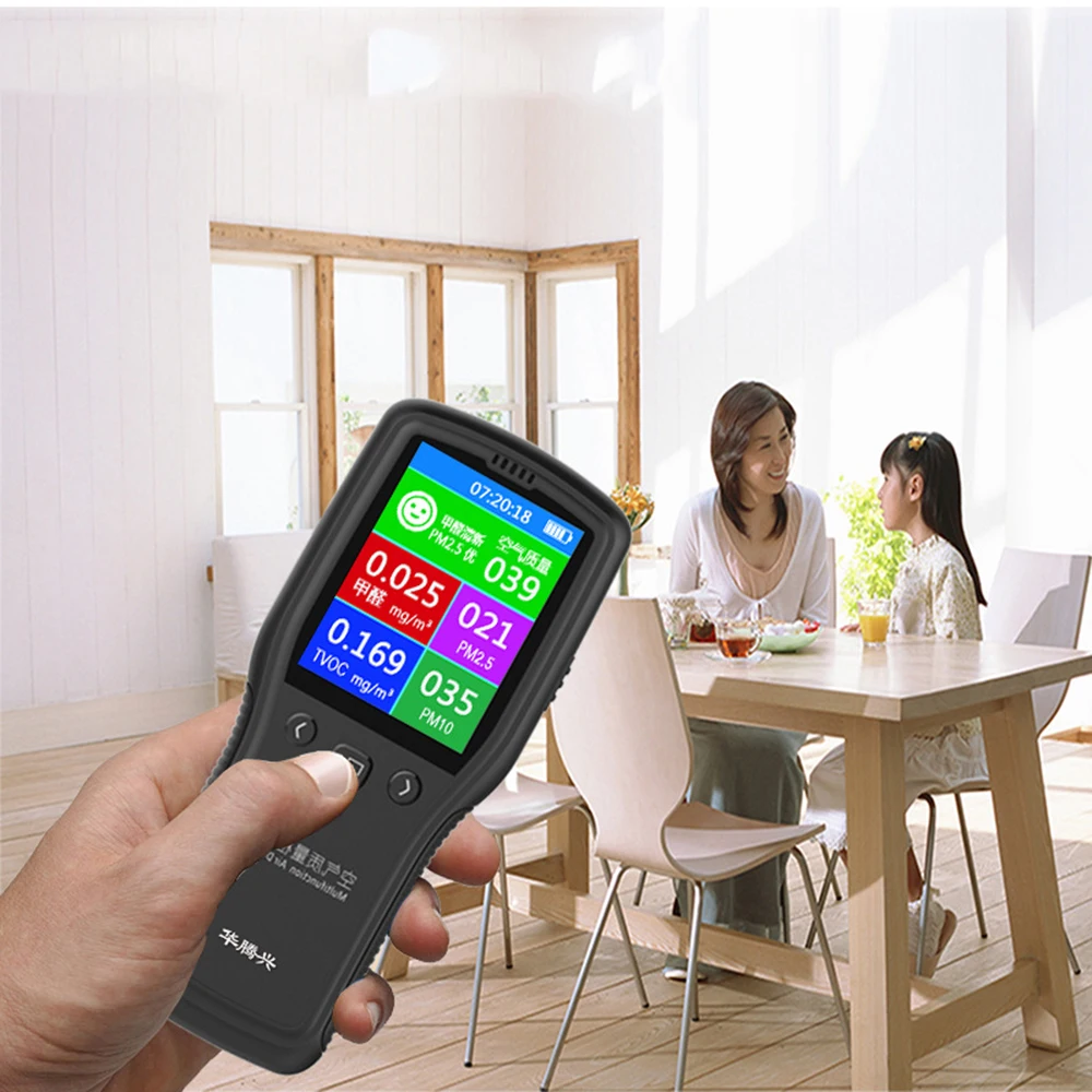 8 в 1 детектор качества воздуха PM2.5 PM10 формальдегид HCHO TVOC ЖК цифровой