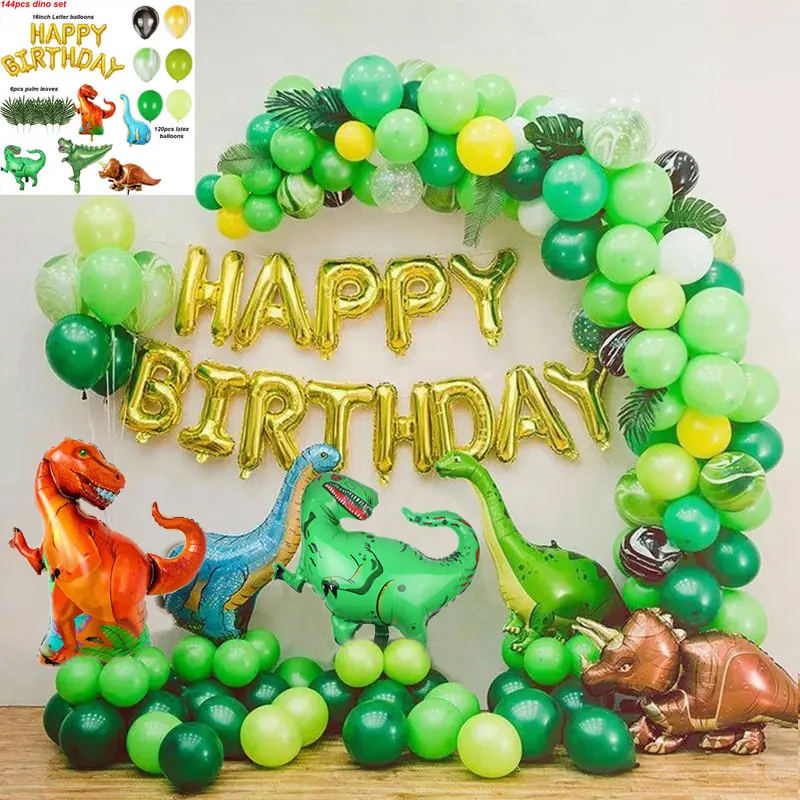 Ensemble de guirxiété d'arche de ballon vert et blanc, fête à thème safari  dans la jungle, décor de douche de bébé, décorations de fête d'anniversaire  pour enfants, Apk Bos - AliExpress