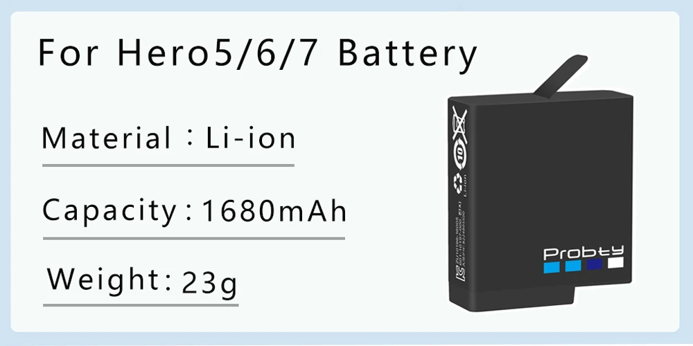 camera charger Original probty for GoPro Hero 7 hero 6 hero 5 Black Battery or Triple Charger for Go Pro Hero7 6 hero5 Black camera battery lightning usb3 camera adapter