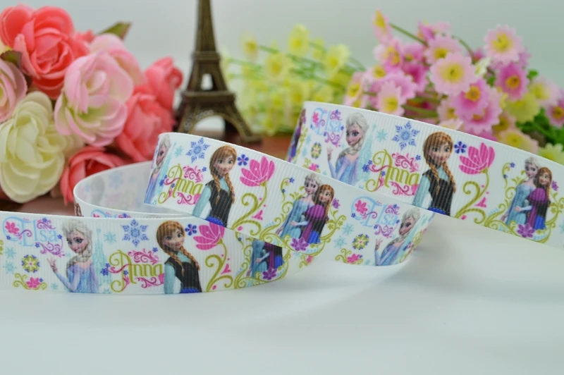 50Y 7/" 22 мм Elsa big Sisters печатная корсажная лента, бант для волос DIY материалы для одежды ручной работы оптом OEM