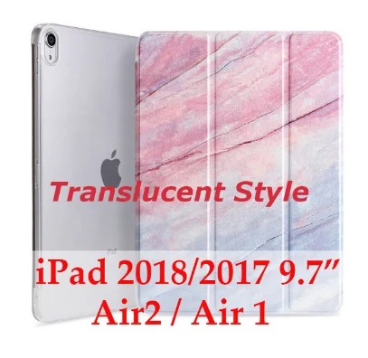 Для iPad 9,7 дюймов / жесткий чехол на заднюю панель пластик мраморный зернистый кожаный смарт-чехол для iPad Air 1/Air 2 iPad 2/3/4 - Цвет: translucent pink1