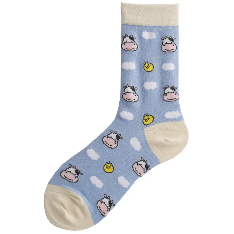 Women Socks Japanese Cotton Colorful Cartoon Cute Funny Happy Strawberry Cow carrot Socks for Girl Street hip hop - Цвет: 11