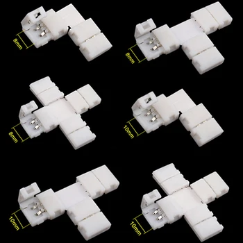 

LED Strip Connectors 2pin 8mm / 2pin 10mm / 4pin 10mm Free Welding Connector 5pcs/lot.